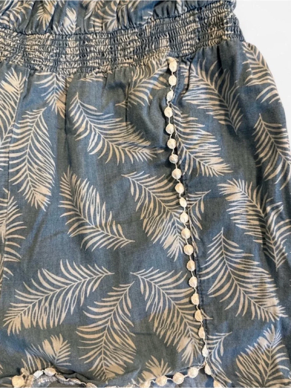 Epic Threads Blue Leaf Print Girls Romper